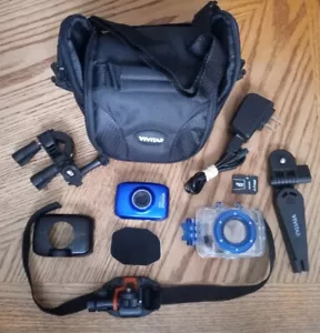 Vivitar Blue DVR 785HD Camcorder W/ Waterproof Case, Bicycle Mount, More - Picture 1 of 1