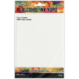Tim Holtz Alcohol Ink White Yupo Cardstock 10 Sheets 5 x 7 in 128gsm TAC49715 - Picture 1 of 1