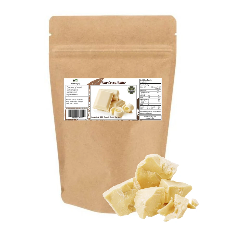 Rohe Kakaobutter 100 % reine unraffinierte Schokoladenbohne Kakao LEBENSMITTELQUALITÄT A 5 Pfund Beutel - Bild 1 von 4