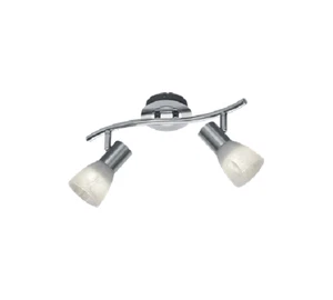 Faretti da Soffitto Barra 2 Spot Led Orientabili Acciaio Vetro Levisto GD Trio - Foto 1 di 2