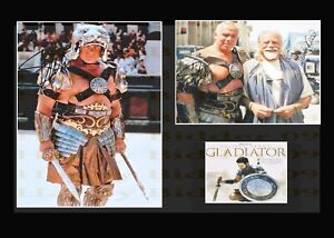A3 Size Card Mounted Signed Gladiator Sven Ole Thorsen & Oliver Reed