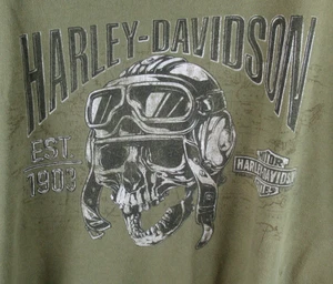 Camiseta Harley Davidson Skull Rider Avalanche Denver Colorado Para Hombres 2XL Verde - Imagen 1 de 9