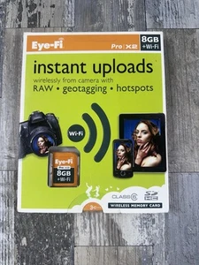Eye-Fi Pro X2 8GB WiFi SD Card Instant Uploads Geotagging New Factory Sealed - Picture 1 of 4