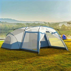 50%OFF Outsunny Camping Zelt für 6-8 Personen Familienzelt mit Vorraum - Bild 1 von 8