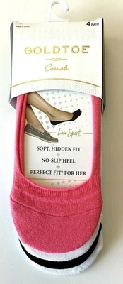 Paquete de 4 forros deportivos de corte bajo informales de punta dorada para mujer 4 pares $16 - nuevos con etiquetas Foto 1 de 2