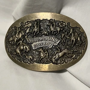 Allround Cowboy massiv Messing ADM Schnalle Oklahoma - Bild 1 von 12