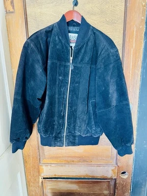 Chaqueta de Gamuza Vintage Edición Básica Pequeña Bomber Negra Años 90 Y2K Foto 1 de 4