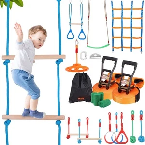 VEVOR Ninja Warrior Obstacle Course for Kids, 2 x 65 ft Weatherproof Slacklines, - Picture 1 of 1