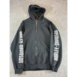 Harley Davidson Motorrad Hoodie Herren L schwarz Skull Wrench Full Zip Sweatshirt - Bild 1 von 6