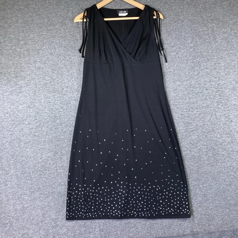 Vestido Y2K BYER TOO para mujer grande negro cruzado corpiño estrás glamour Foto 1 de 4