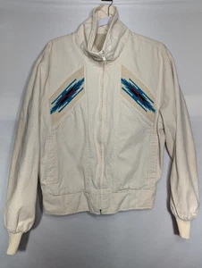 Vintage Pioneer Wear Aztec Bomber Jacket Western Mens Medium Southwestern - Picture 1 of 9