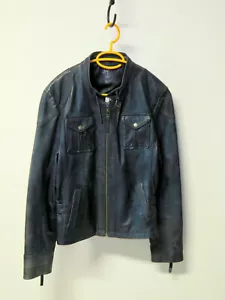 Gypsy Lederjacke * Größe L * Blauschwarz Brustweite 58cm , Länge 59cm - Bild 1 von 3