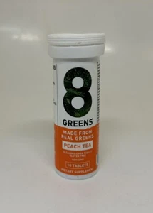 8Greens Daily Super Greens PEACH TEA 10 Powder Tablets NEW SEALED 11/2024 - Picture 1 of 4