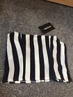 BNWT Bretty Little Thing Bandeau Size 8 Black White Striped Wire Top Immaculate