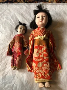 2 Antique Japanese Ichimatsu girl dolls - Picture 1 of 9