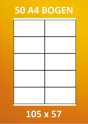 500 PREMIUM ETIKETTEN 105 x 57 MM AUF 50 A4 BOGEN KOMP. ZWECKFORM HERMA