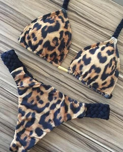 Leopard Print Swimsuit For Women Push Up Thong Bikini High Cut Swimwear Female - Bild 1 von 12