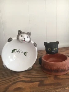 Keramik Steinzeug Gesicht Design Katzennäpfe - Bild 1 von 9