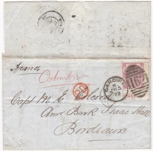 1873 3D ROSE VOLLE RANDINSCHRIFT PLATTE 10 CARDIFF DUPLEX SAM NASH FRANKREICH - Bild 1 von 2