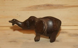 Vintage hand carving wood elephant figurine - Picture 1 of 8