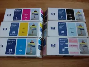 GENUINE SET 6 HP #81 CARTRIDGES C4930A-C4933A-C4935A DESIGNJET 5000 FACTORY SEAL - Picture 1 of 1