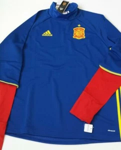 ADIDAS SPAIN ClimaCool Mock Neck LS Sweatshirt Top Collegiate Royal Size L new - Picture 1 of 10