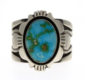 13 - Natural Sonoran Gold Turquoise Ring By Navajo Artist Cooper Willie - Picture 1 of 5