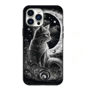 Funda de teléfono caprichosa Cat In The Moonlight para iPhone 7 8 X XS XR SE 11 12 13 14 - Imagen 1 de 56