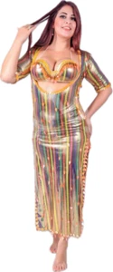 Vestido Egipcio Danza del Vientre con Sujetador, Hecho a Mano Embellecido Nuevo Traje de Danza del Vientre - Imagen 1 de 14