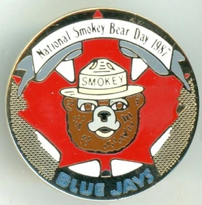 Toronto Blue Jays 1987 National Smokey Bear Day Pin Peter David Inc. - Picture 1 of 1