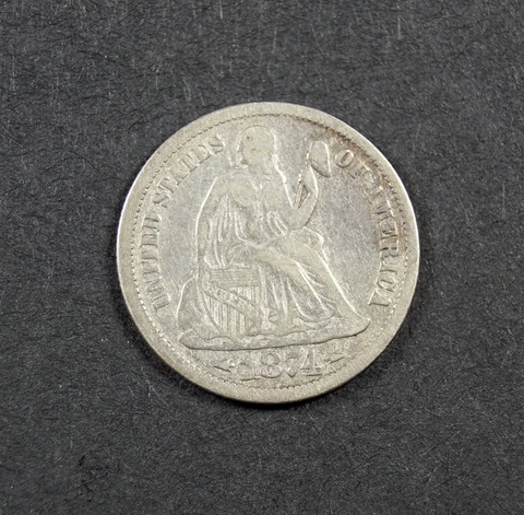 1874 ARROWS AT DATE SEATED LIBERTY DIME SD103 Cover