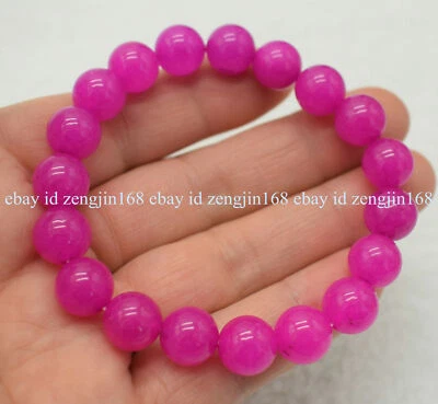 Pulseira elástica natural 6/8/10/12/14 mm pedra preciosa sugilita rosa contas redondas 7,5" - Imagem 1 de 4