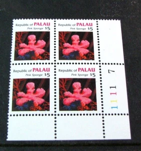 Palau Plate Block Sheet Scott# 21 Pink Sponge 1983-84 MNH L743 - Picture 1 of 1