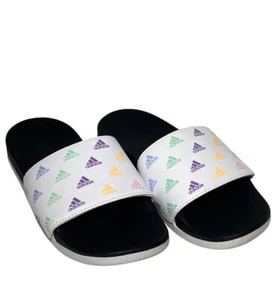 Adidas Niñas Talla 2 Adilette Toboganes Ducha Sin Cordones Blanco Colores Arco Iris - Imagen 1 de 6