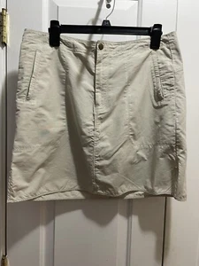Khaki Skort School Uniform Appropriate, Pockets, Flat Front, Size 8 - Picture 1 of 7