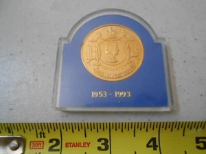 RARE QUEEN ELIZABETH II CORONATION 1953 TO 1993 MILITARY CHALLENGE COIN MEDAL - Picture 1 of 3