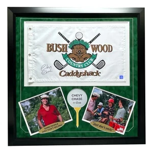 Chevy Chase Signed Caddyshack Flag Frame Collage COA JSA Bushwood Pin Autograph - Picture 1 of 8