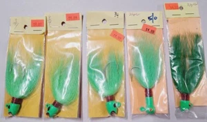 5 units - Bucktail Jigs Striper Lures 3/4oz Chartreuse Green 5/0 Saltwater Lure - Picture 1 of 2