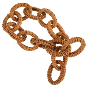 Home Decor Rattan Woven Chair Natural Materials Wicker Ring Chain Links - Picture 1 of 12