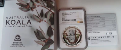 2021 Australia Koala ANDA Brisbane Money Expo NGC MS69 1 oz .9999 Silver perth - Image 1 of 4