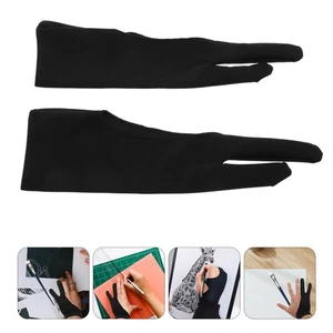 3 Pcs Anti-Fouling- Und Verschleißhandschuhe Zum Zeichnen Mit Zwei Fingern - Photo 1/12