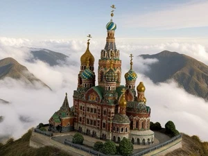 ST PETERSBURG CATHEDRAL, CHURCH OF THE RESURRECTION By DANBURY MINT RUSSIA MODEL - Picture 1 of 24