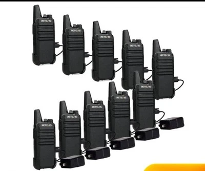 Long Range Retevis RT22 Walkie Talkies Two Way Radios School Store 10Pack Set - Image 1 of 4