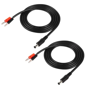 DC 5.5mm x 2.1mm to 4mm Banana Plugs Cable,DC 5521 Male to 4mm Bullet Banana - Picture 1 of 7