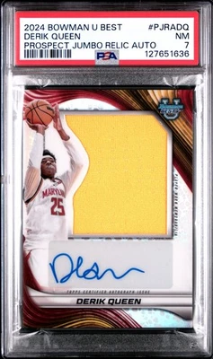 PSA 7 - DERIK QUEEN Auto 2024 Bowman U Best Prospect Jumbo Reliquia USADO Parche RPA Foto 1 de 2