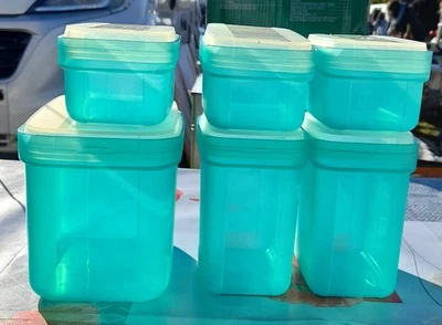 Tupperware 6x Swing Boxen Set  1,0l, 2x 450ml und 3x 175 ml  grün transparent - Bild 1 von 2