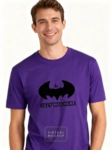 UNISEX MEN WOMENS TEE TSHIRT OZZY WAS HERE BAT ROCK AND ROLL ICON LEGEND FAN - Picture 1 of 21