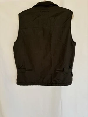 GAP Vest Utility Cargo Tactical Fleece Lined Nylon Zip Up Size Small Dark Green - Image 1 of 4
