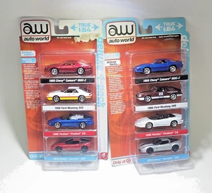 AUTO WORLD Deluxe 4er Pack Camaro Firebird Mustang Corvette Release 2 Version A/B - Bild 1 von 8