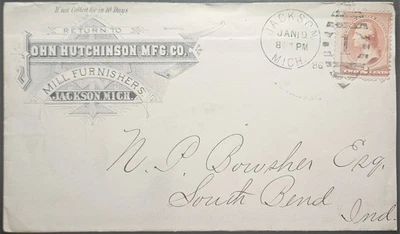 Hutchinson Flour Mill Furnishers Advertising Jackson MI Duplex 1886 - Image 1 of 2